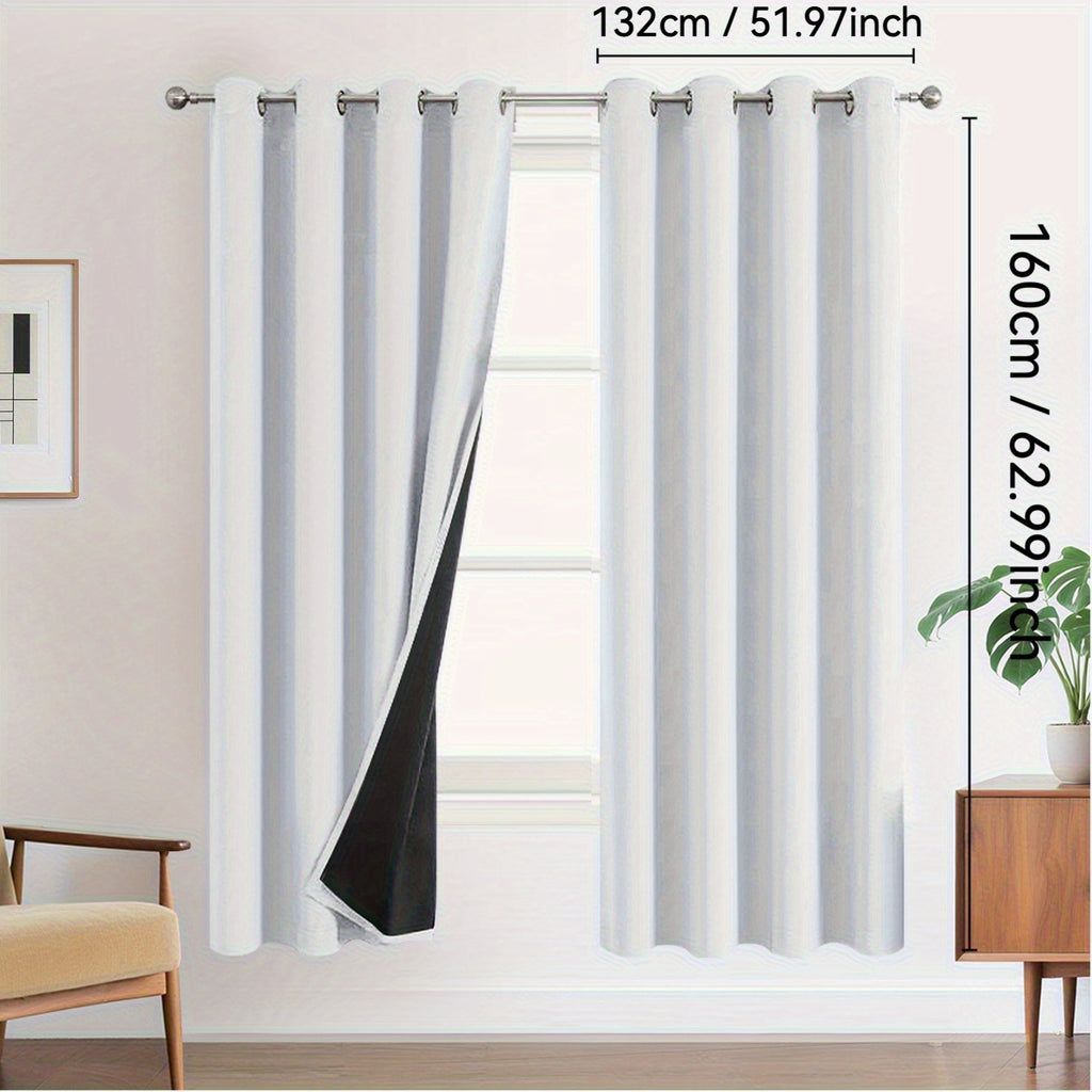 Rideaux occultants 100 % blackout à œillets – lot de 2 panneaux pour chambre et salon