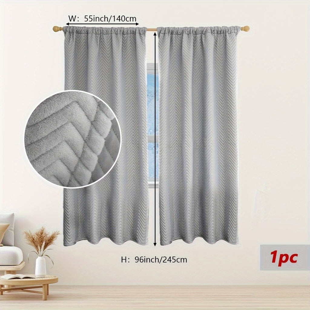 Rideau occultant thermique épais en flanelle, gris