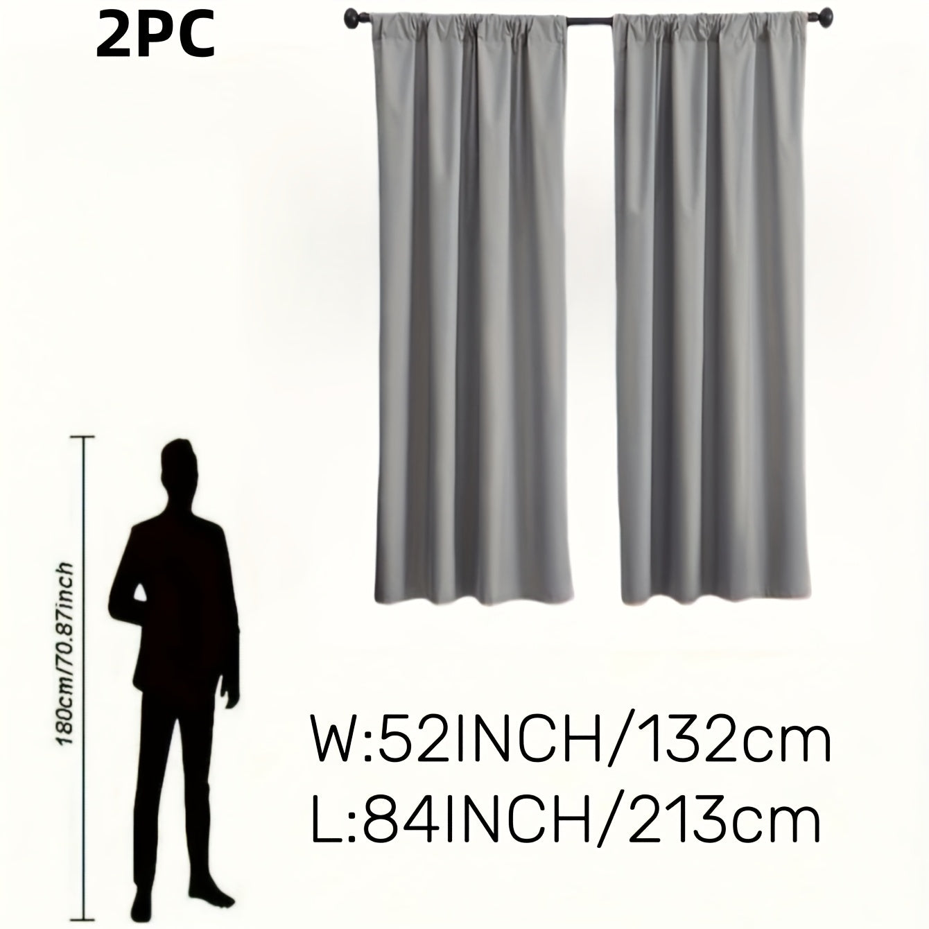 Rideaux occultants 100 % blackout à double panneau pour chambre et salon au style moderne