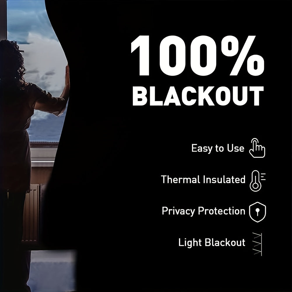 Rideau occultant portable 100 % blackout sans perçage, hauteur 200 à 239 cm