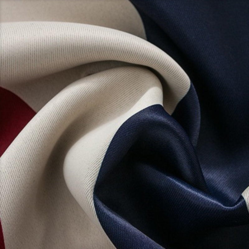 Rideau à rayures rouge bleu style méditerranéen en polyester (1 panneau)