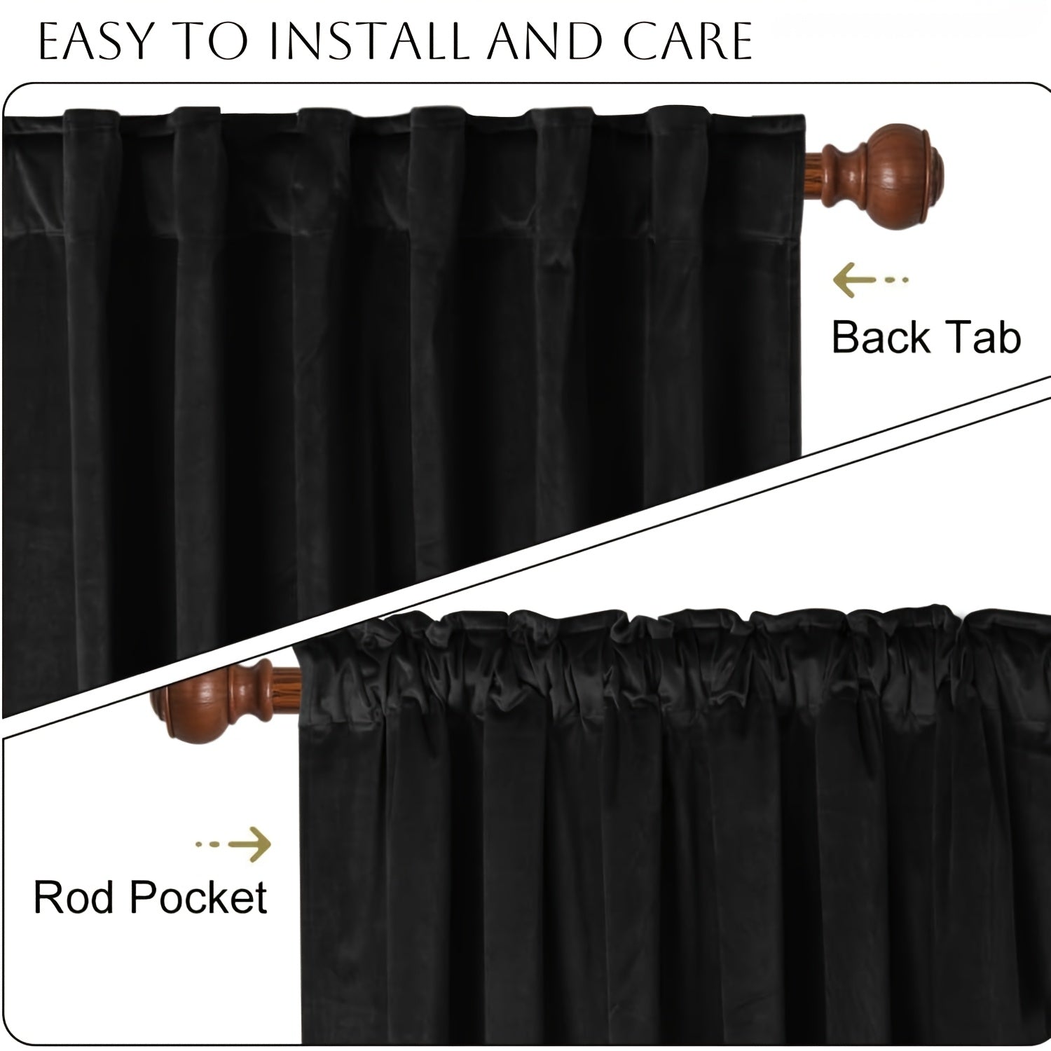Rideau flanelle occultant large en polyester pour porte-fenêtre