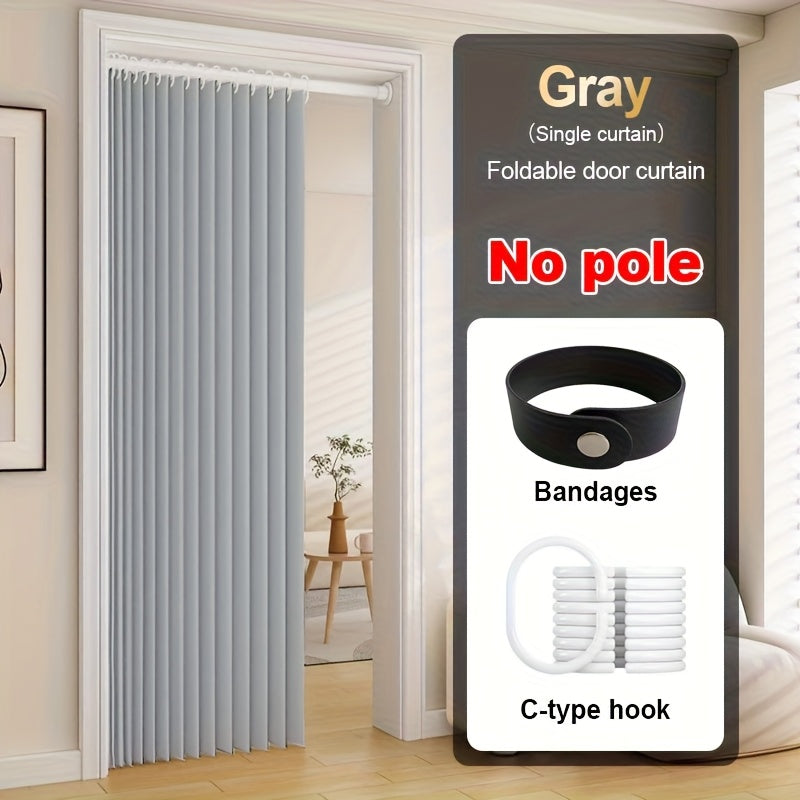 Rideau séparateur pliant moderne sans tringle à crochets en polyester (1 panneau)