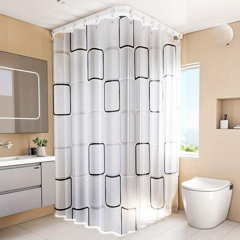 Rideau de douche PVC à motif semi-transparent moderne