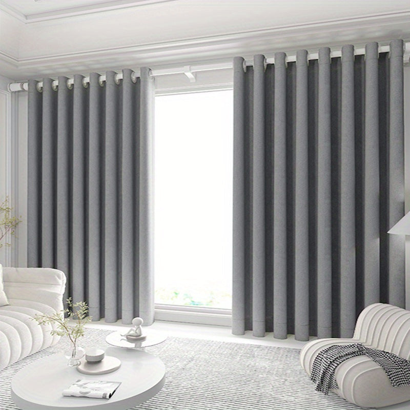 Rideau occultant épais gris moderne en polyester pour chambre