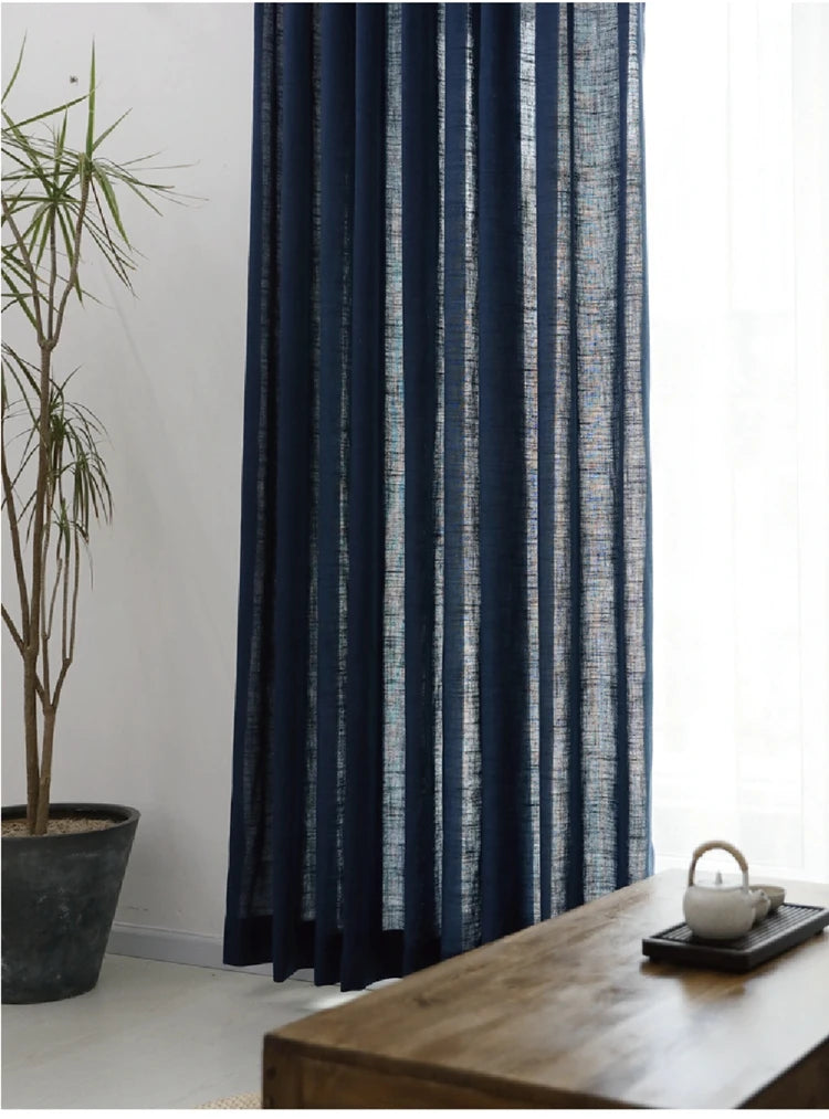 Rideau voilage lin moderne uni tamisant pour salon et chambre