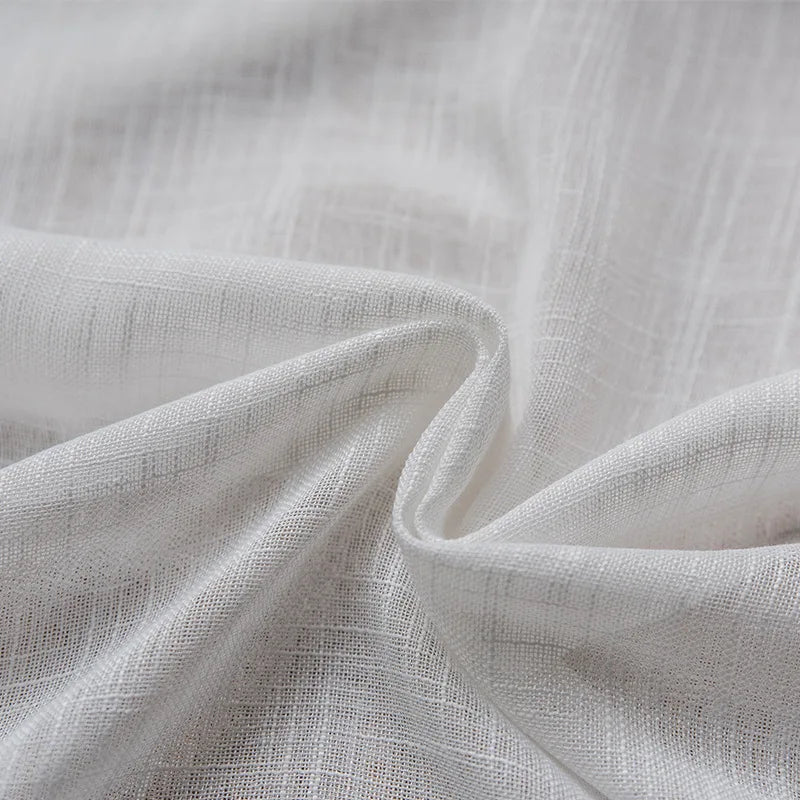 Rideau voilage en lin blanc moderne tamisant pour salon et chambre