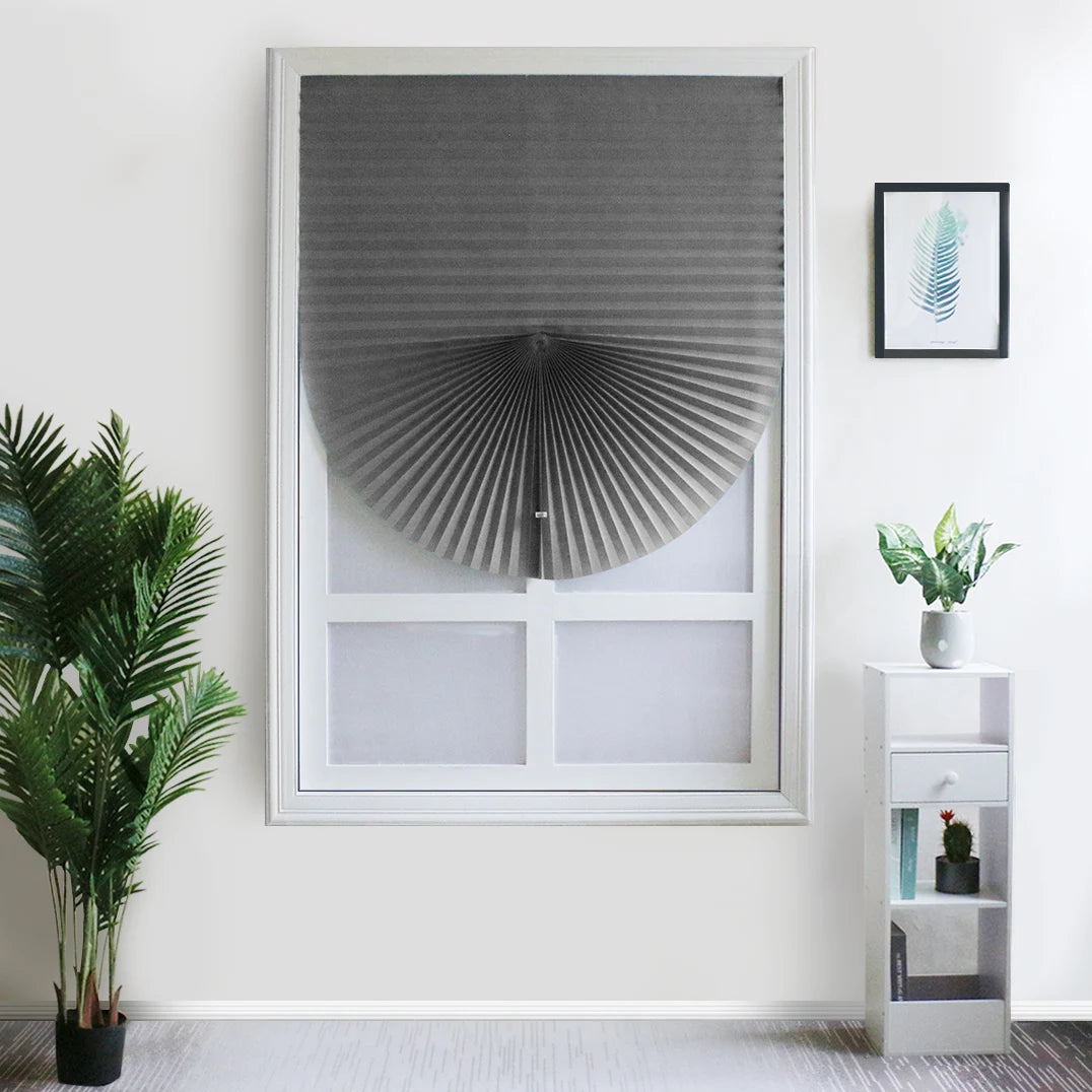 Store plissé tamisant sans perçage en tissu non tissé pour fenêtre facile à poser