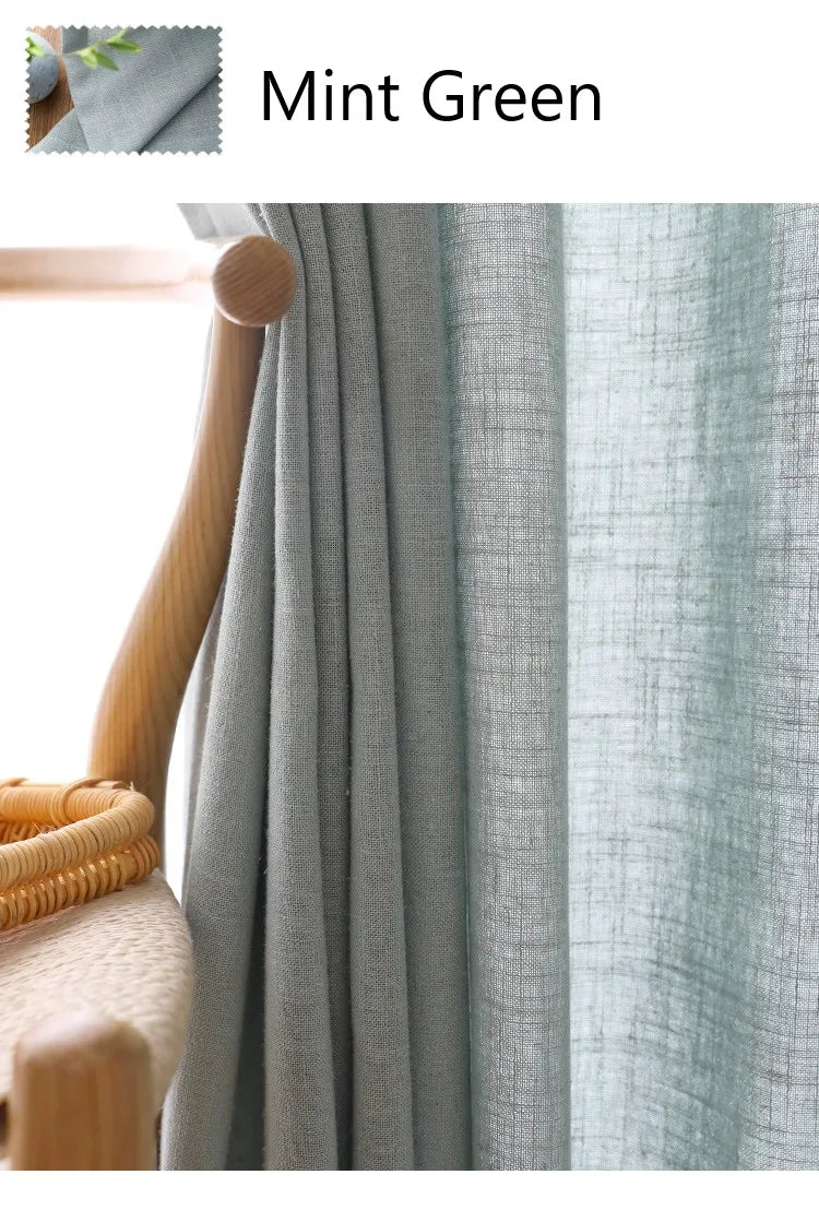 Rideau voilage coton lin moderne tamisant pour salon et chambre