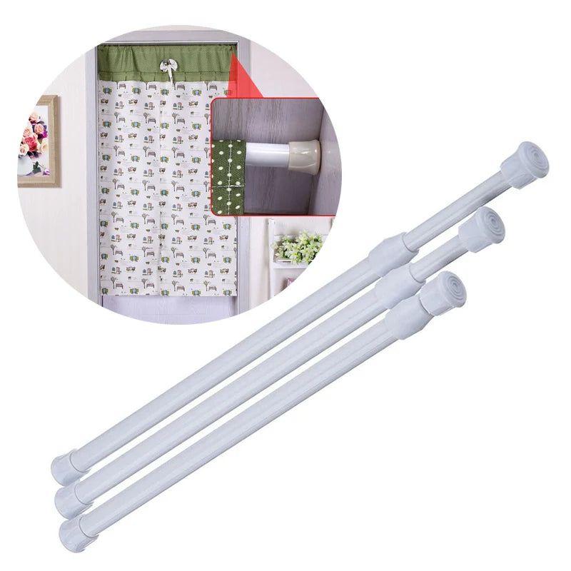 Tringle extensible à pression sans perçage en métal réglable pour rideau et placard