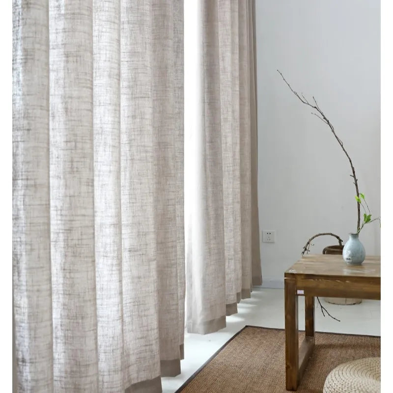 Rideau voilage coton lin moderne tamisant pour salon et chambre
