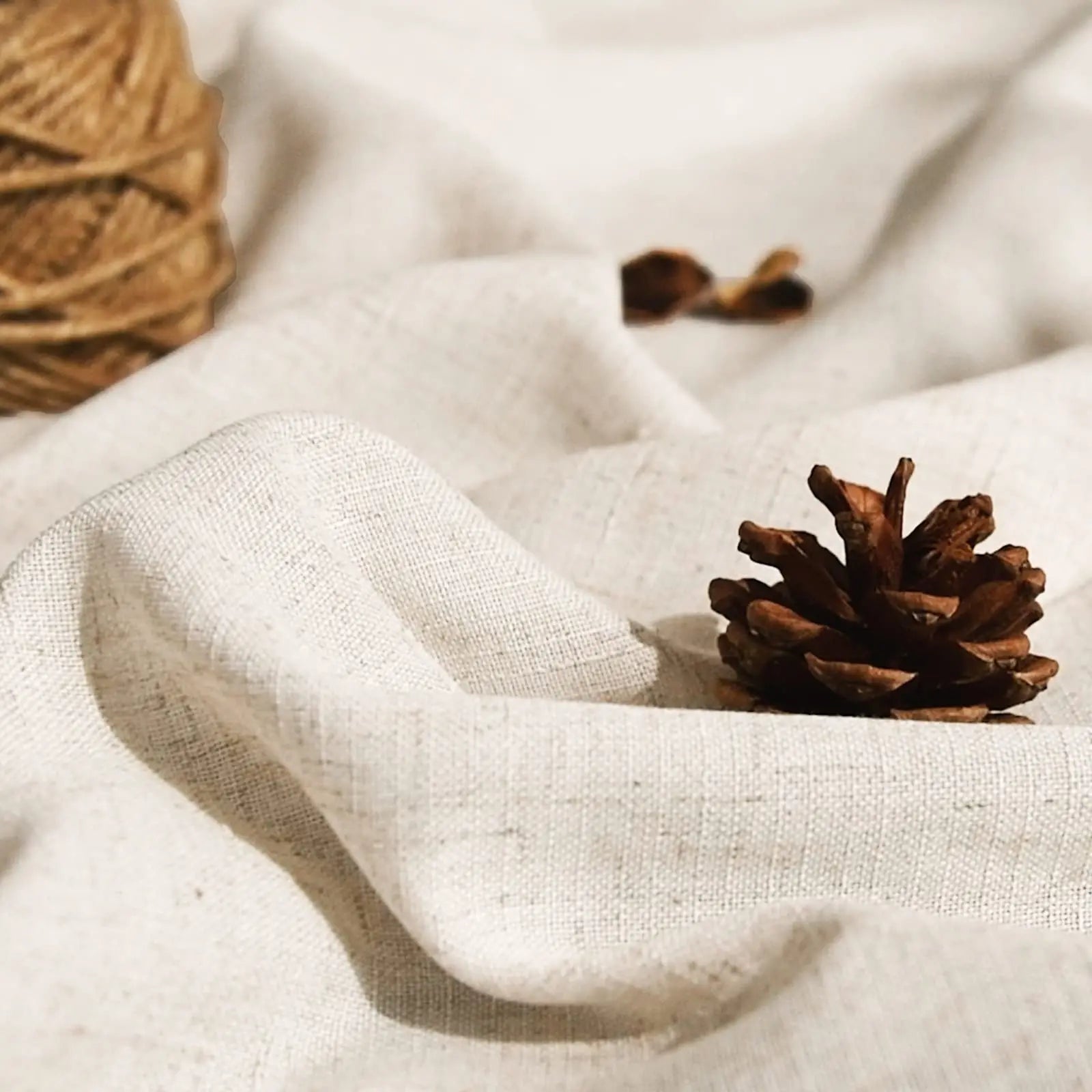 Petits rideaux de cuisine en lin beige crème style farmhouse (2 pièces)