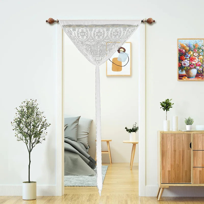 Rideau porte macramé ajouré 100x200 cm style bohème (1 panneau)
