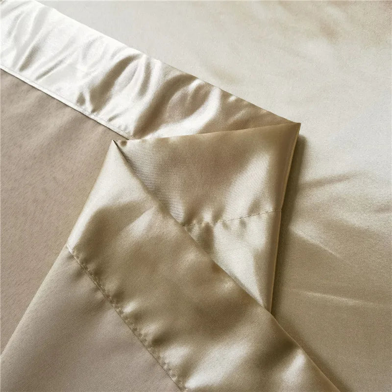 Rideau semi-occultant satin doré en polyester pour salon et chambre