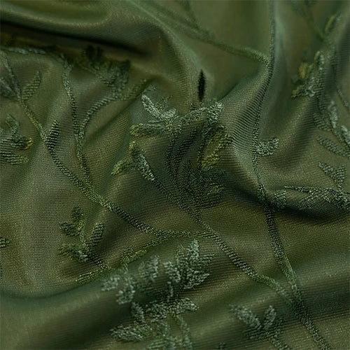 Rideau voilage jacquard beige à motifs floraux pour salon et balcon