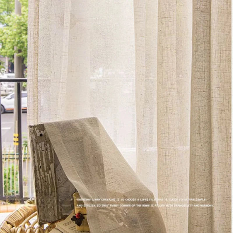 Rideau voilage tulle polyester translucide élégant pour fenêtre et sal, pose à galon fronceur Image