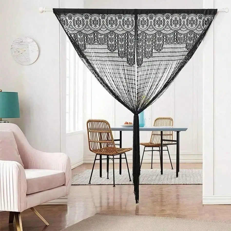 Rideau porte macramé dentelle ajourée 100x200 cm (1 panneau), largeur 100 à 139 cm