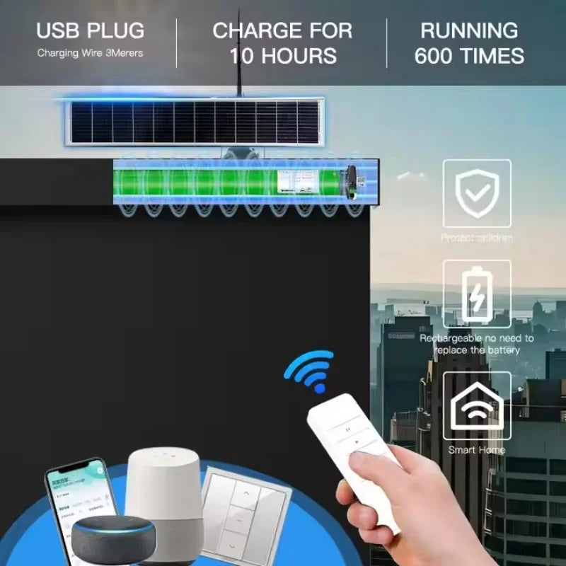 Store motorisé 100% occultant | Télécommande et contrôle via App | Compatible Apple Homekit et Google Home