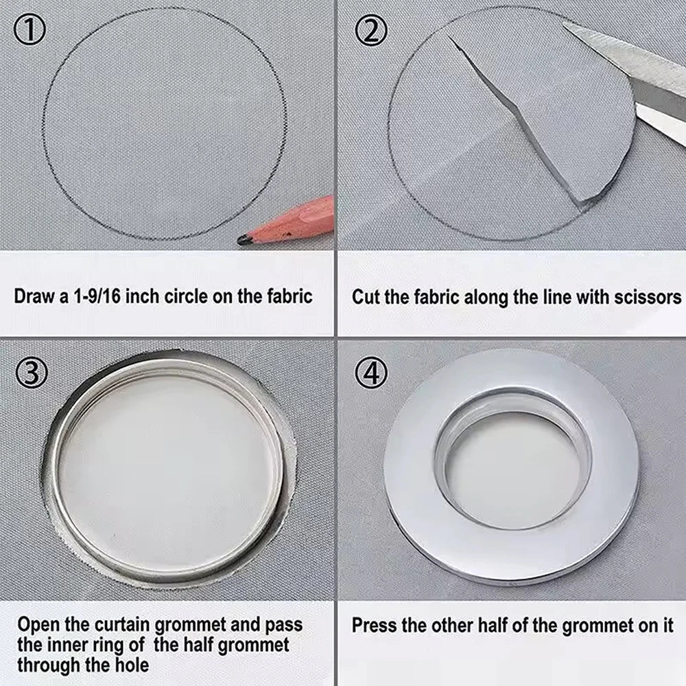 7 Œillets pour rideaux en plastique