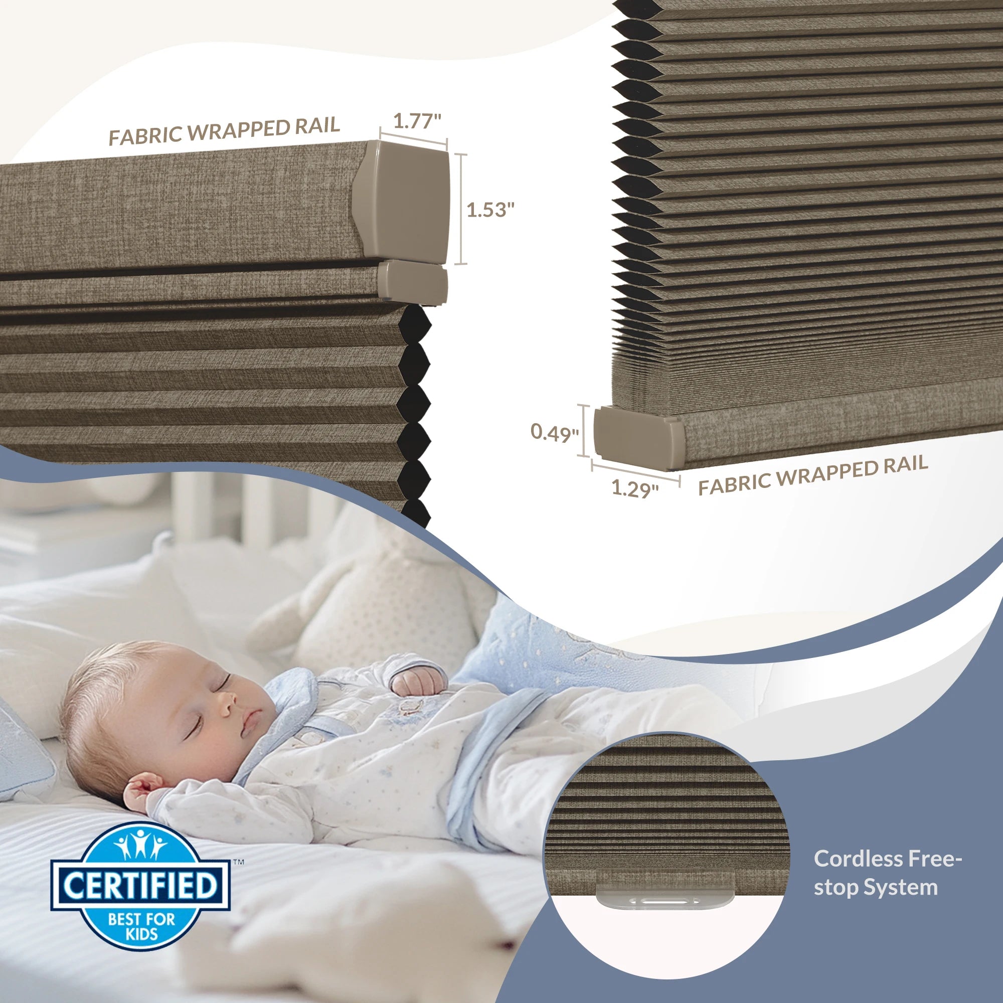 Store cellulaire occultant thermique en lin sur mesure sans fil isolation phonique