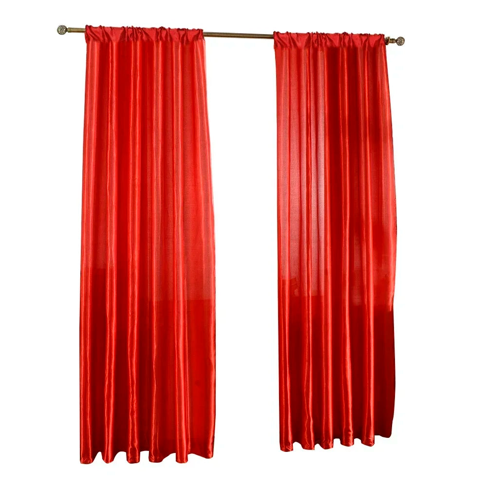 Rideau voilage coloré polyester semi-occultant moderne pour salon ( 1 pièce )