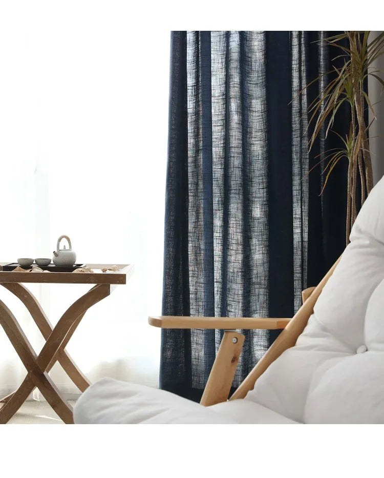 Rideau voilage coton lin style japonais pour salon et chambre