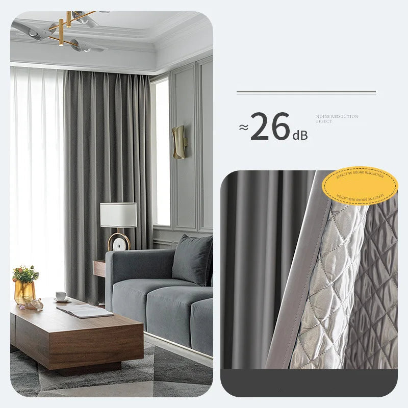 Rideau occultant insonorisant thermique pour salon et chambre