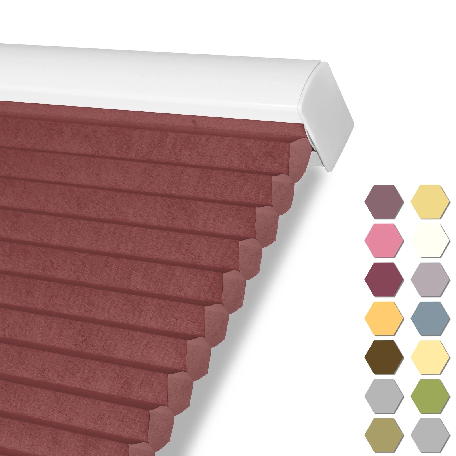 Store cellulaire alvéolaire occultant thermique sans cordon sur mesure pour fenêtre