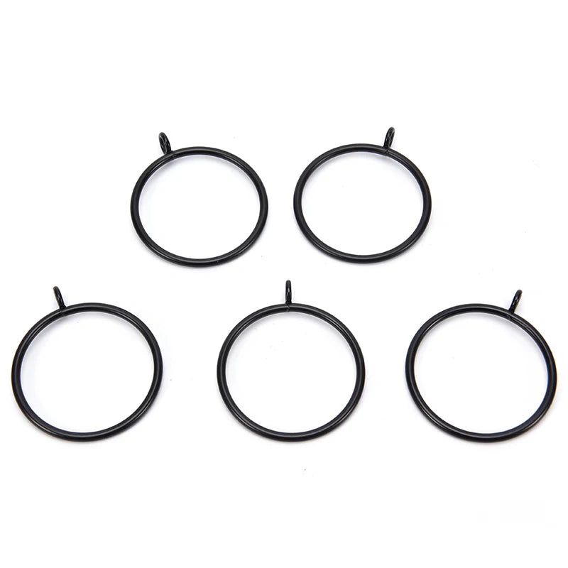 Lot de 10 anneaux de rideaux métalliques noirs (5 tailles disponibles)