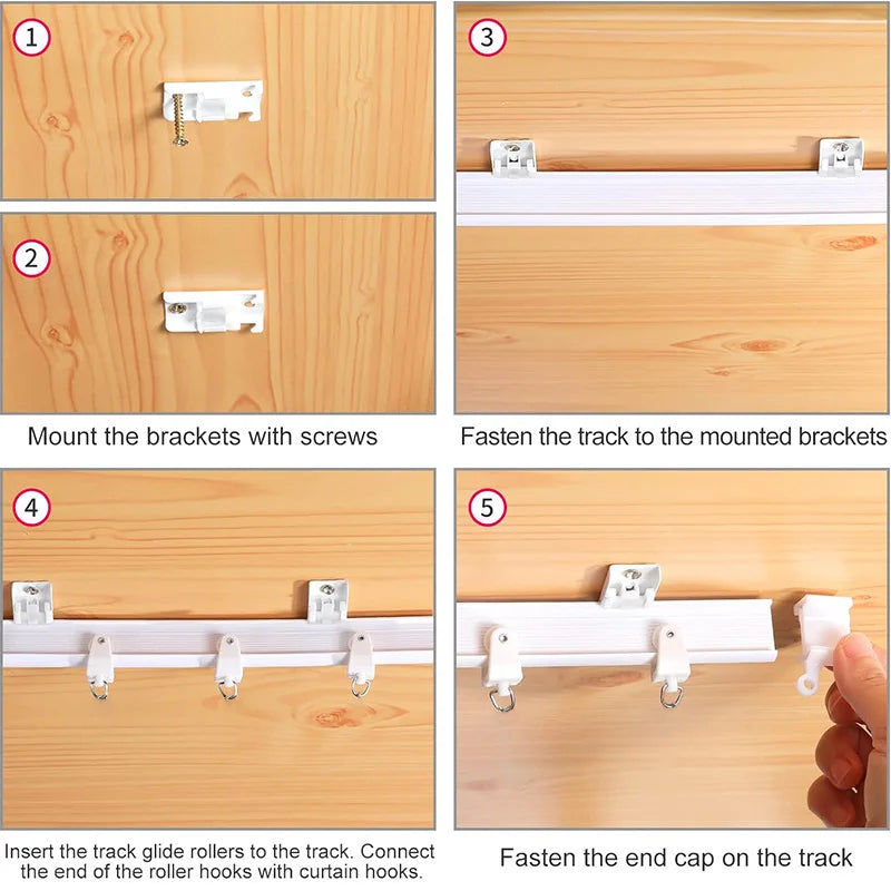 Rail de rideau flexible et pliable en aluminium pour fenêtre et séparation