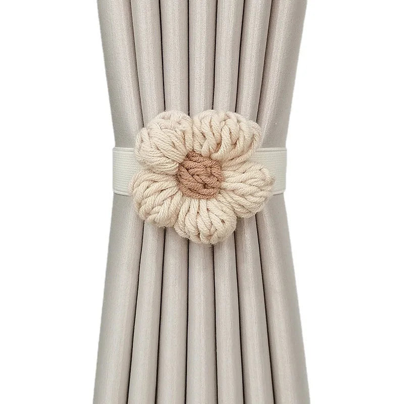 Embrasse de rideau fleur en relief avec bande élastique