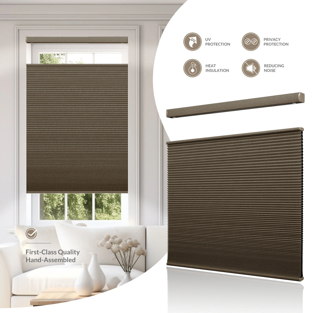 Store cellulaire occultant thermique en lin sur mesure sans fil isolat