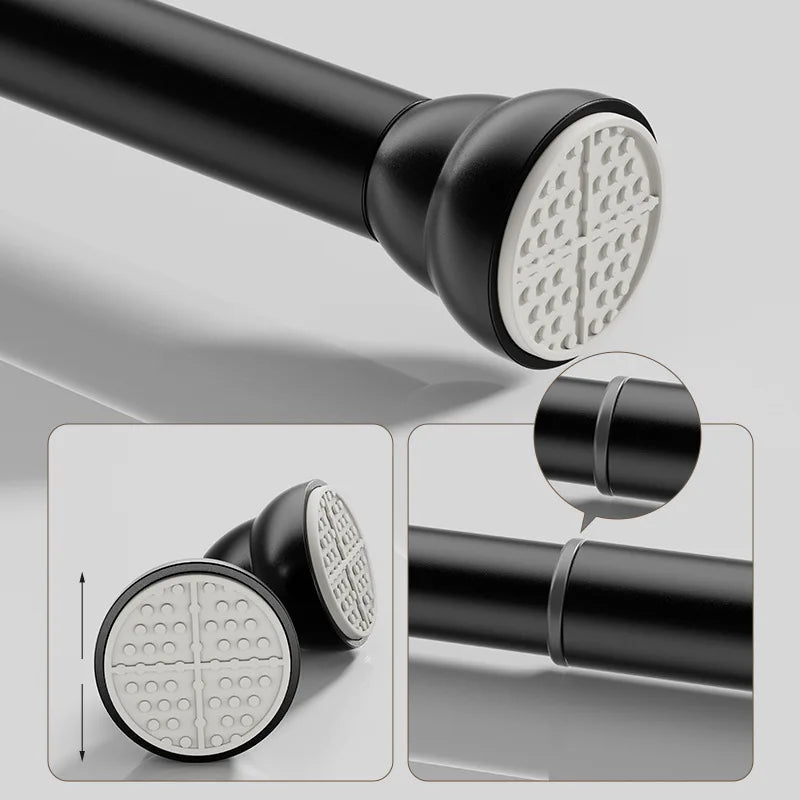 Tringle télescopique sans perçage en acier inoxydable réglable pour rideau et douche