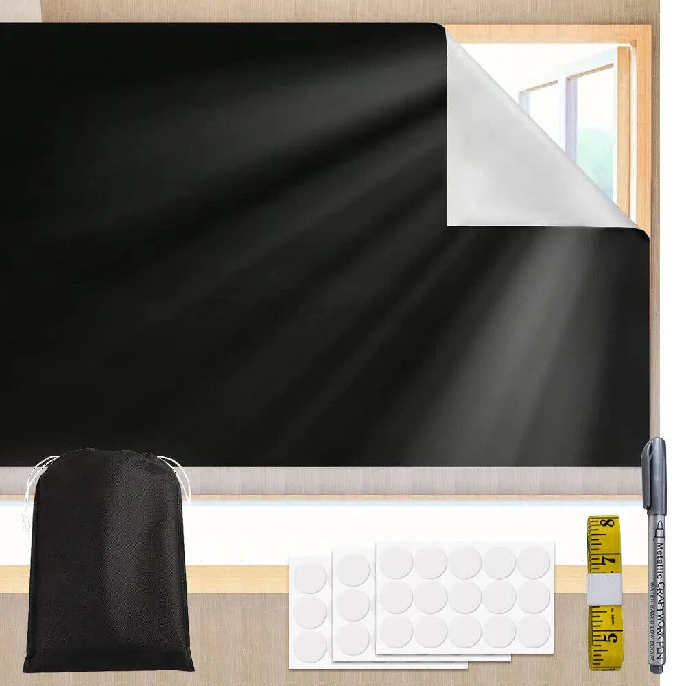 Rideau occultant portable adhésif 100% blackout thermique sans perçage, largeur 140 à 199 cm