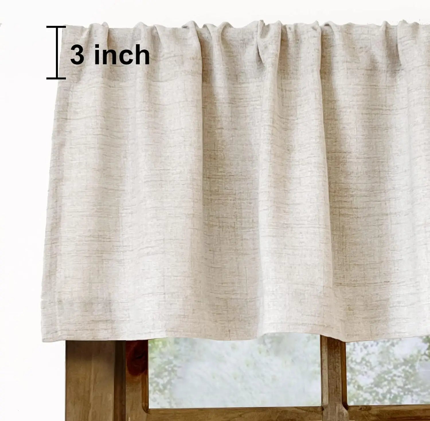 Valance en Lin pour Fenêtres – Voilage Naturel pour Cuisine et Salon