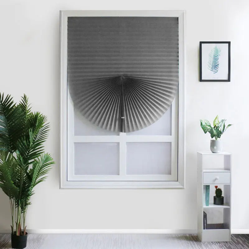 Store plissé adhésif occultant sans perçage tissu non tissé pour fenêtre cuisine et balcon