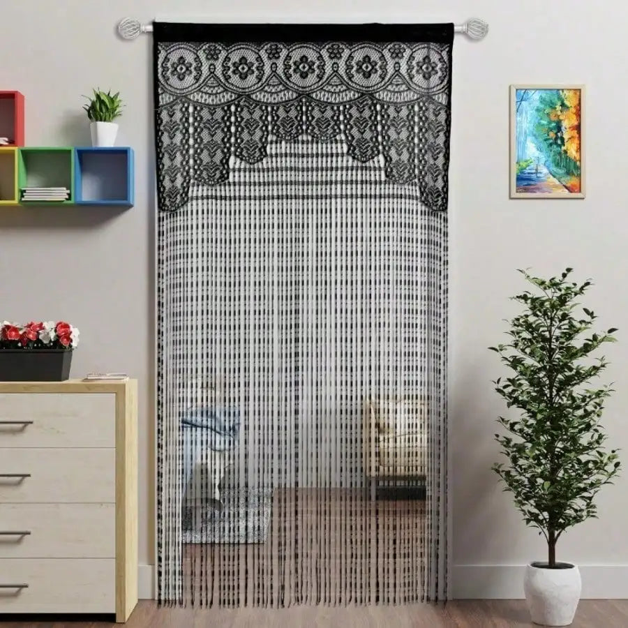 Rideau porte macramé dentelle ajourée 100x200 cm (1 panneau), largeur 100 à 139 cm