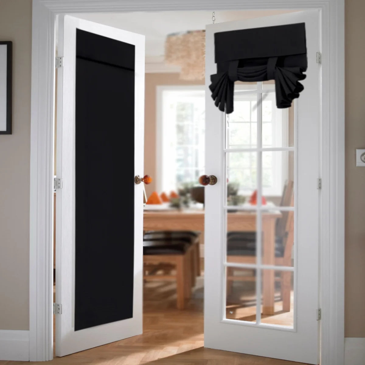 Rideau de porte occultant thermique pour porte-fenêtre et entrée