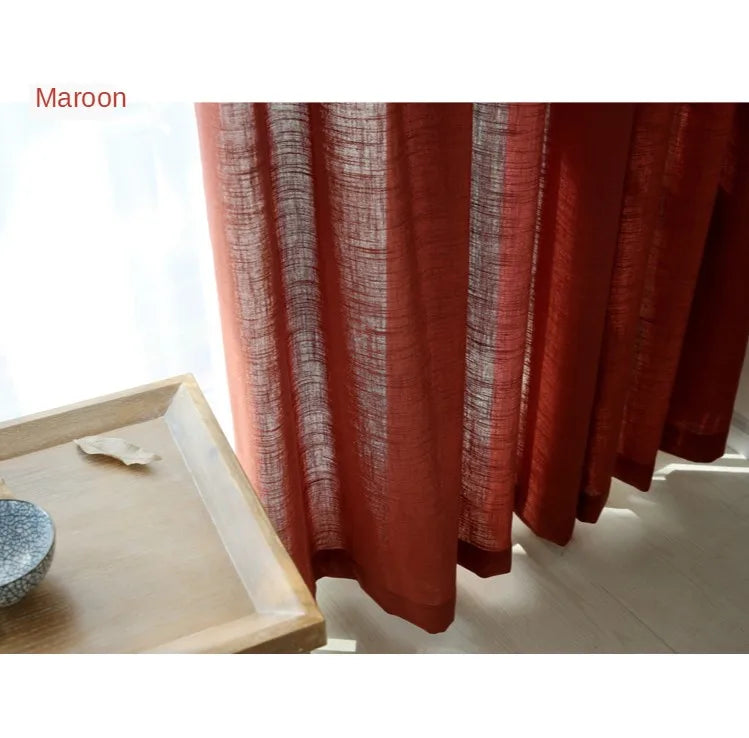 Rideau voilage coton lin style japonais pour salon et chambre