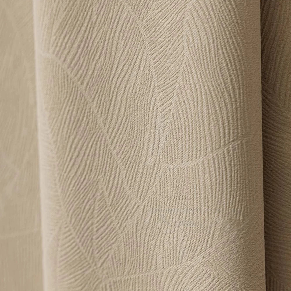 Rideau occultant beige effet lin japonais thermique et phonique
