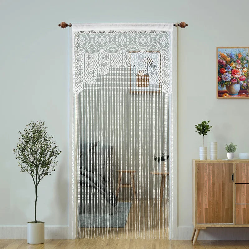 Rideau porte macramé ajouré 100x200 cm style bohème (1 panneau)