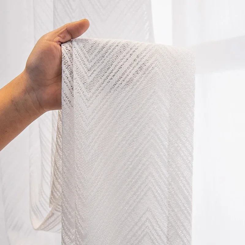 Rideau en tulle blanc avec œillet supérieur – Tulle translucide pour fenêtre et porte-fenêtre (1 pièce )