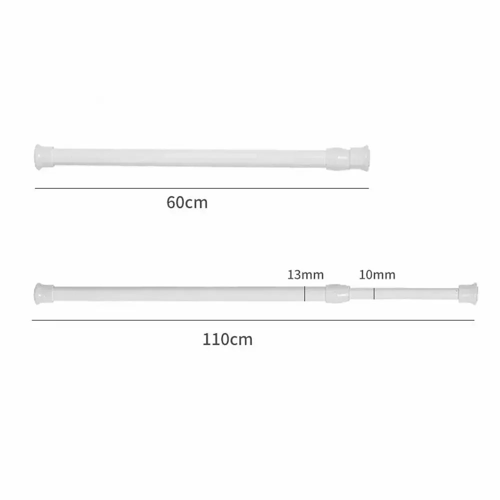 Tringle extensible sans perçage en métal blanc réglable pour rideau et placard