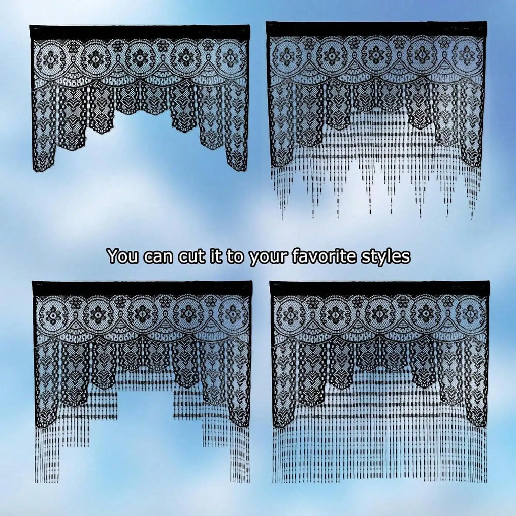 Rideau porte macramé dentelle ajourée 100x200 cm (1 panneau), largeur 100 à 139 cm