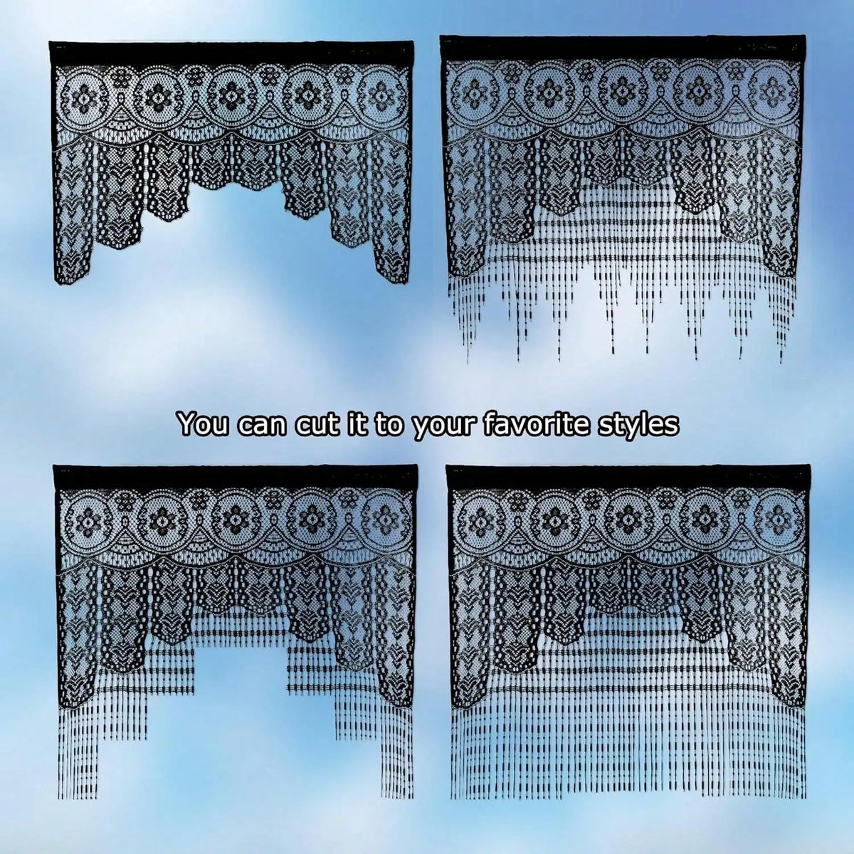 Rideau porte macramé dentelle ajourée 100x200 cm (1 panneau), largeur 100 à 139 cm