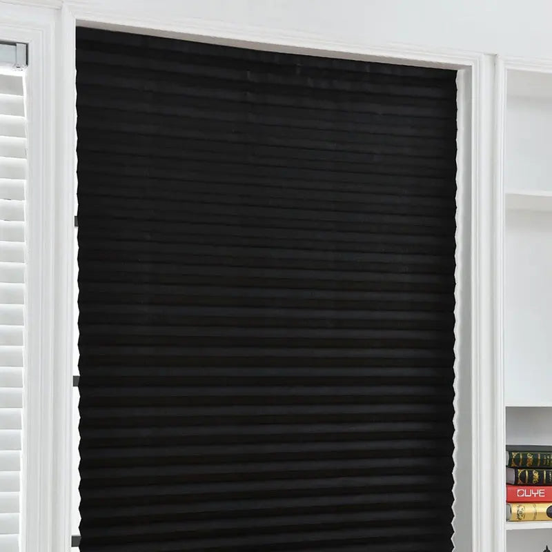 Store plissé adhésif occultant sans perçage tissu non tissé pour fenêtre cuisine et balcon
