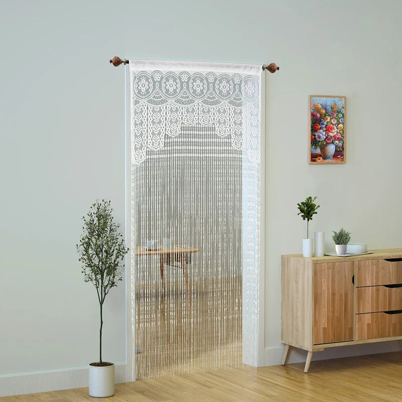 Rideau porte macramé ajouré 100x200 cm style bohème (1 panneau)