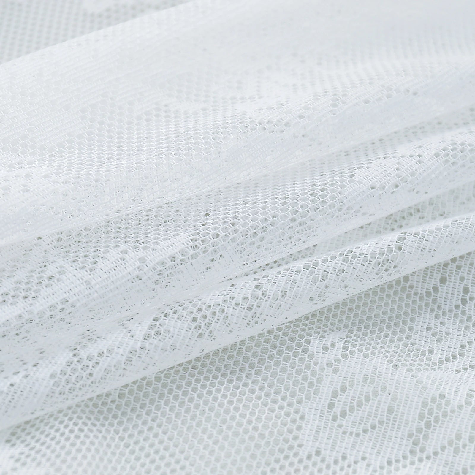 Rideau voilage porte fenêtre dentelle florale blanc tamisant
