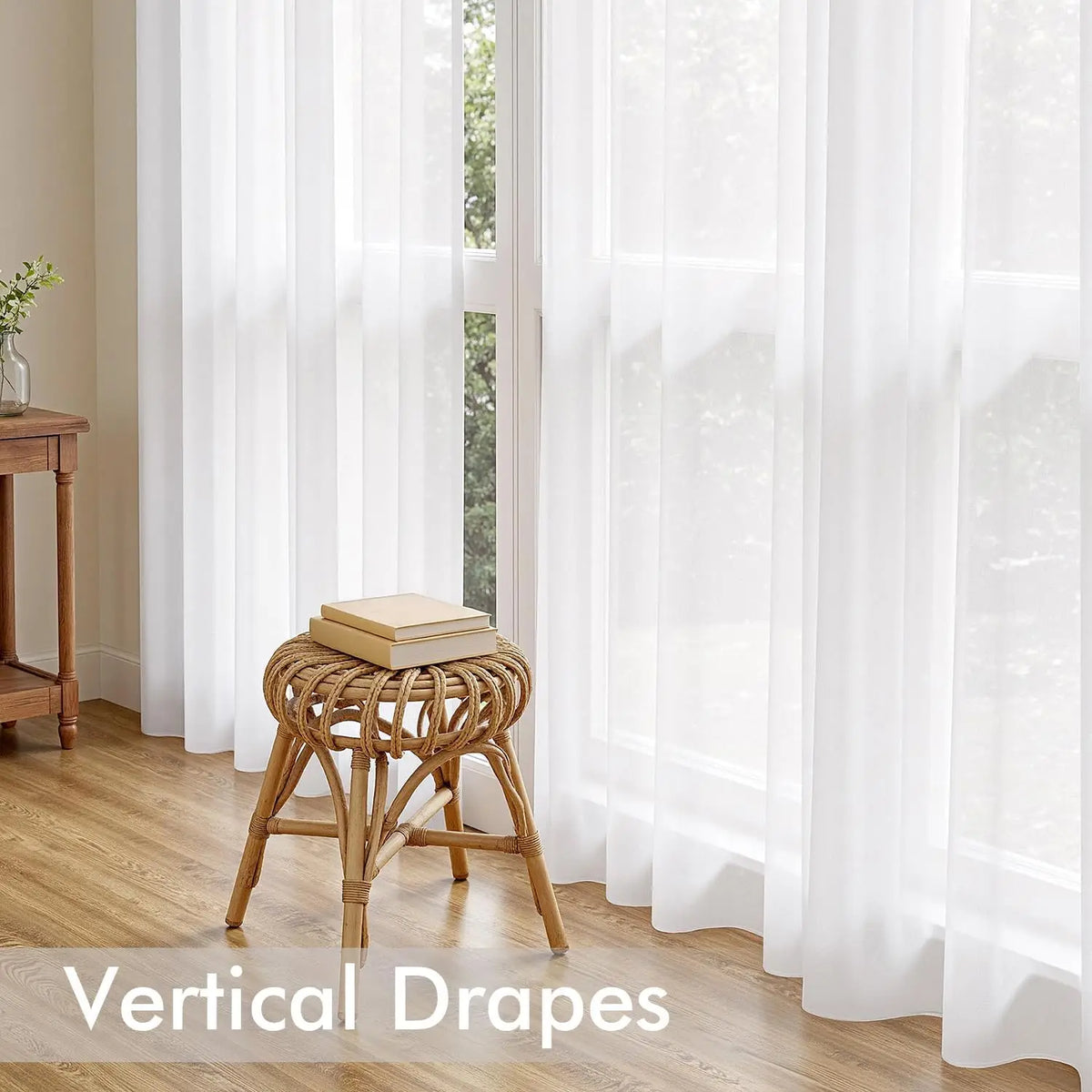 Voilage blanc tamisant en polyester léger, hauteur 160 à 199 cm Image