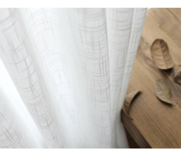 Rideau voilage coton lin style japonais pour salon et chambre